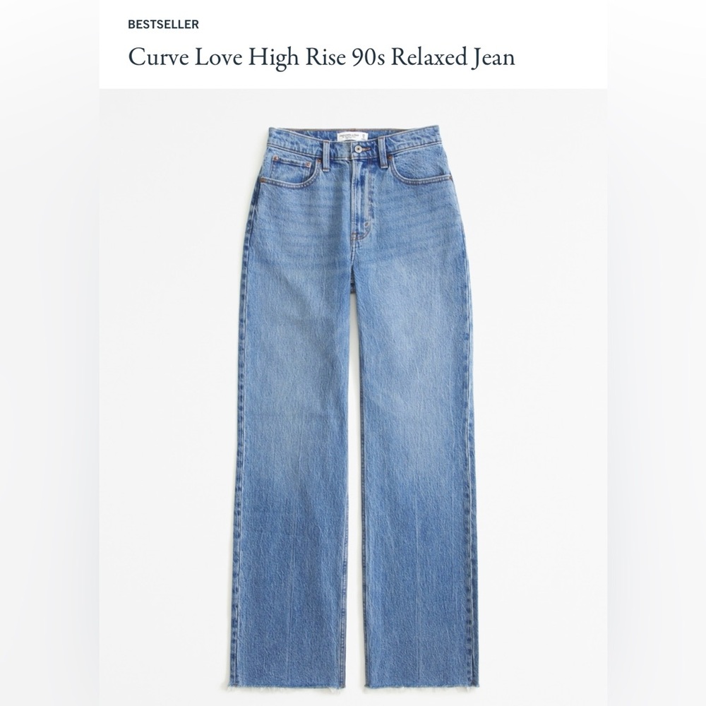NWOT A&F Curve Love High Rise 90’s Relaxed 23R, Raw Hem